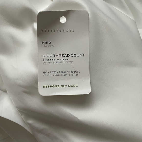 King flat sheet 1000 thread count 100 % cotton - Picture 6 of 7